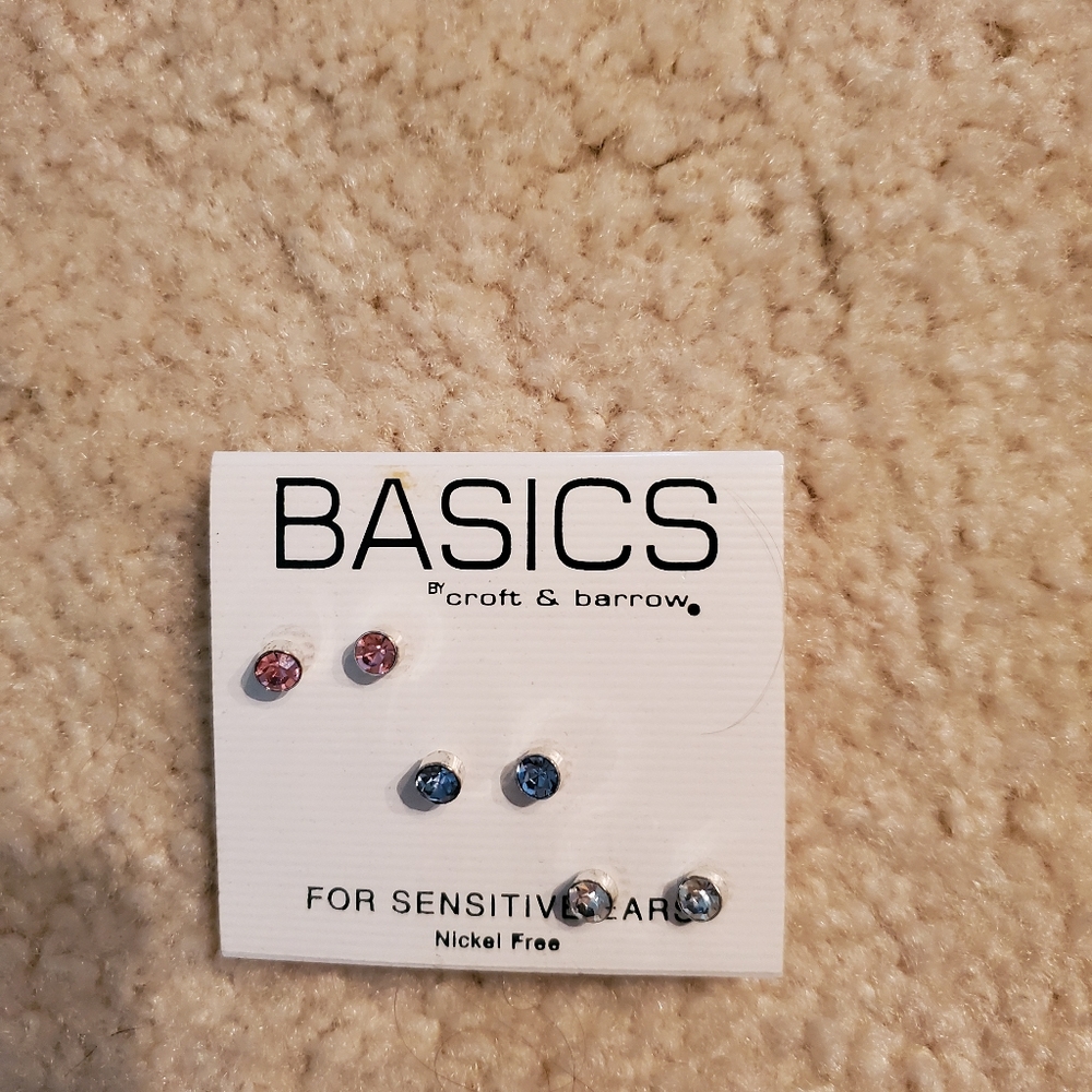 Basics by croft & barrow  Set of three earrings